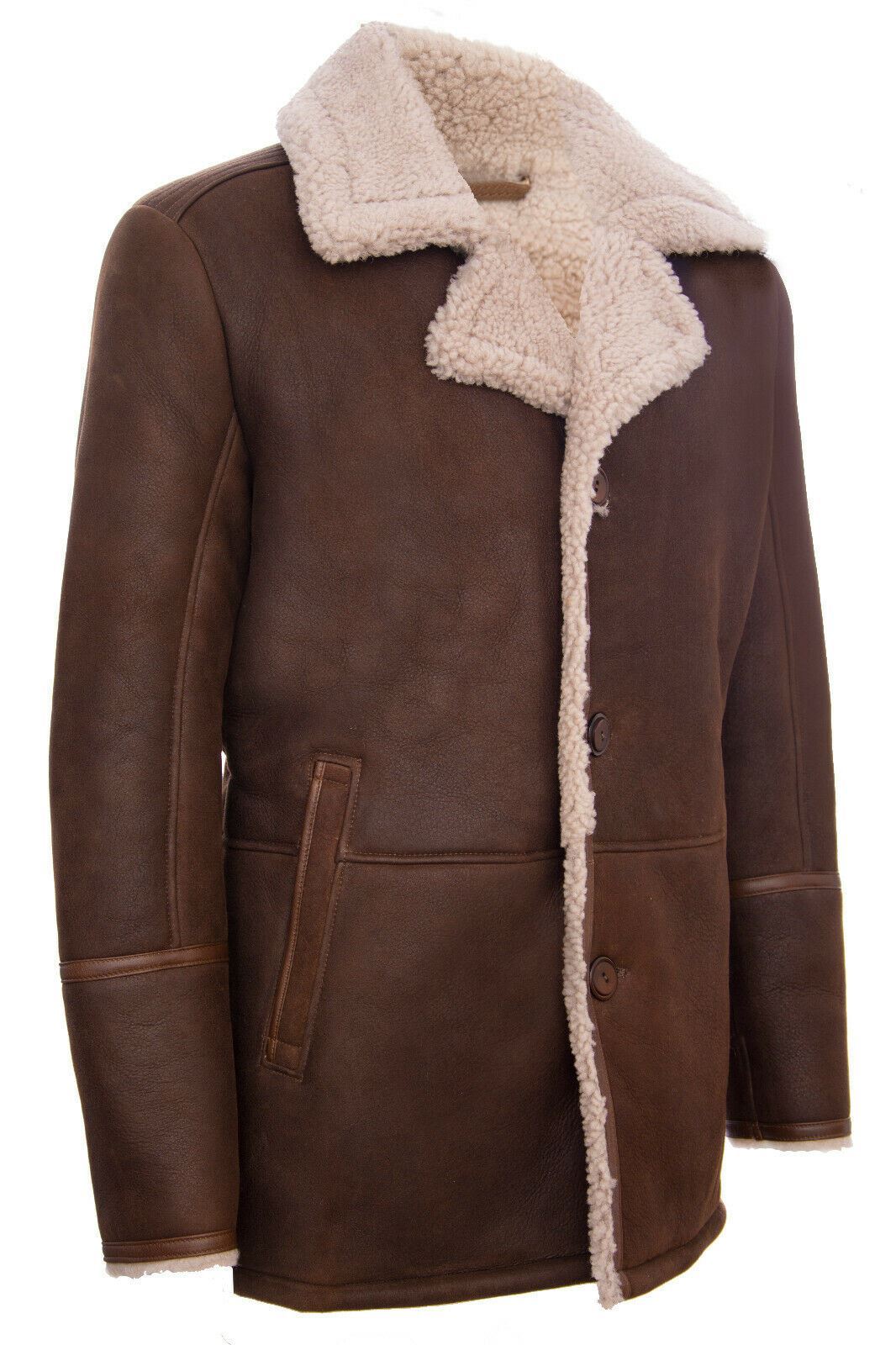 Mens Sheepskin Leather Crombie Jacket-Kimberley