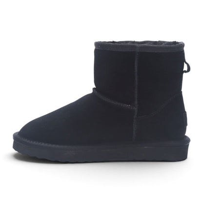 Women’s Black Genuine Sheepskin Real Fur Winter Ankle Boots - Frost
