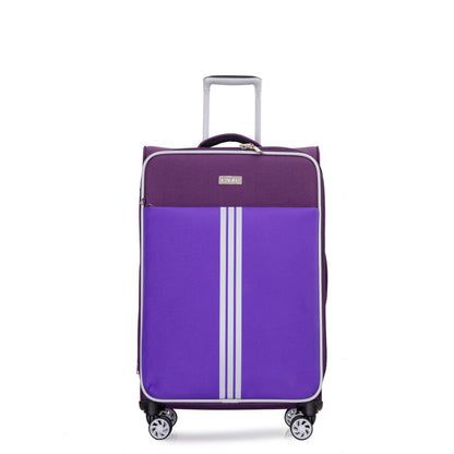 Lightweight Purple Cabin Suitcases 4 Wheel Luggage Travel Bag - Upperclass Fashions 