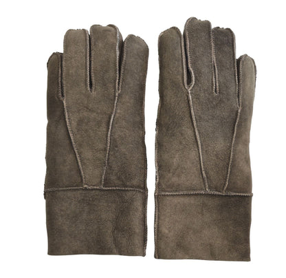 Unisex Sheepskin Suede Gloves with Roll Up/Down Cuff