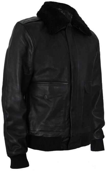 Mens A2 Cowhide Bomber Jacket-Caistor