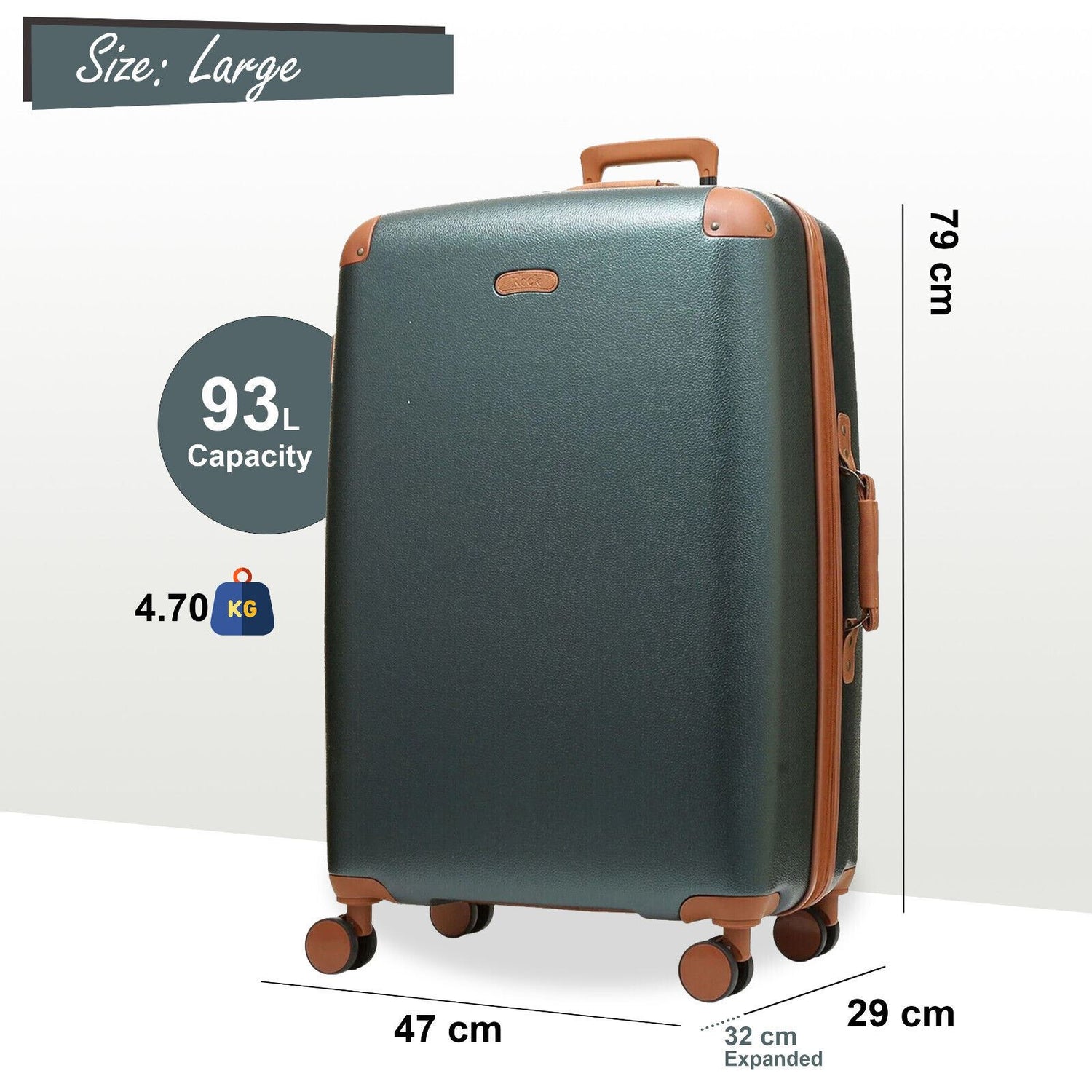 Anderson Large Hard Shell Suitcase in Green