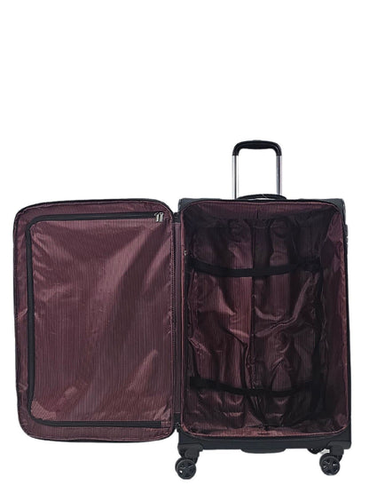 Clayton Large Soft Shell Suitcase in Black