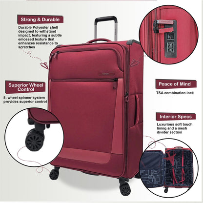 Lightweight 4 Wheel Luggage Suitcase