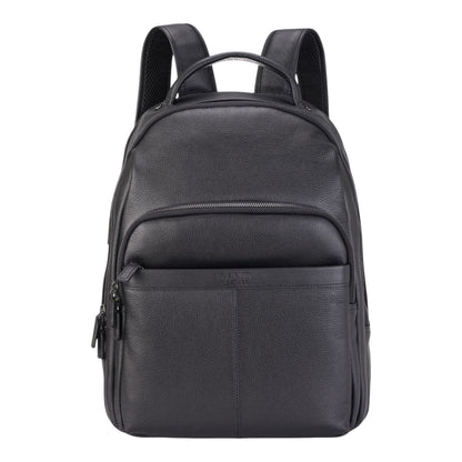 Genuine Leather Black Vintage Rucksack Laptop Bag Travel Backpack - Capri