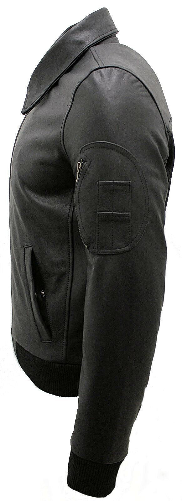 Mens Cowhide A2 Leather Bomber Jacket-Chingford