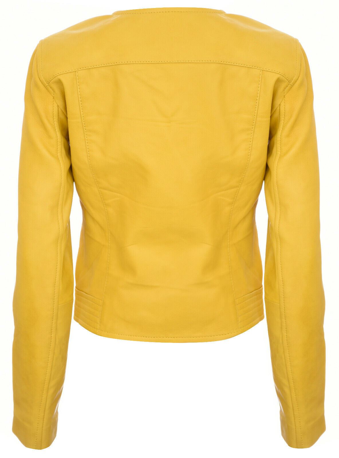 Womens Classic Collarless Biker Jacket-Marlborough