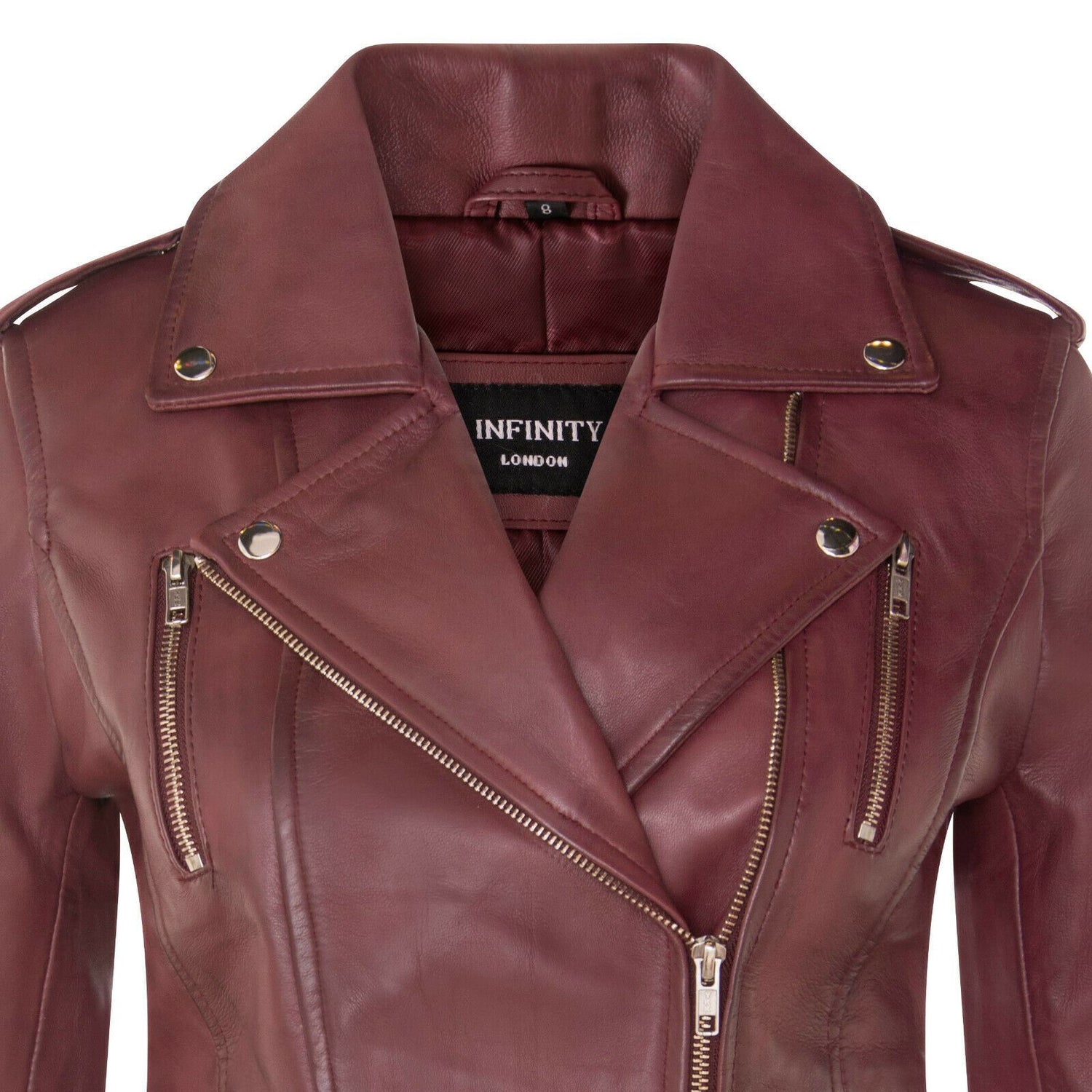 Womens Leather Brando Biker Jacket - Orlando