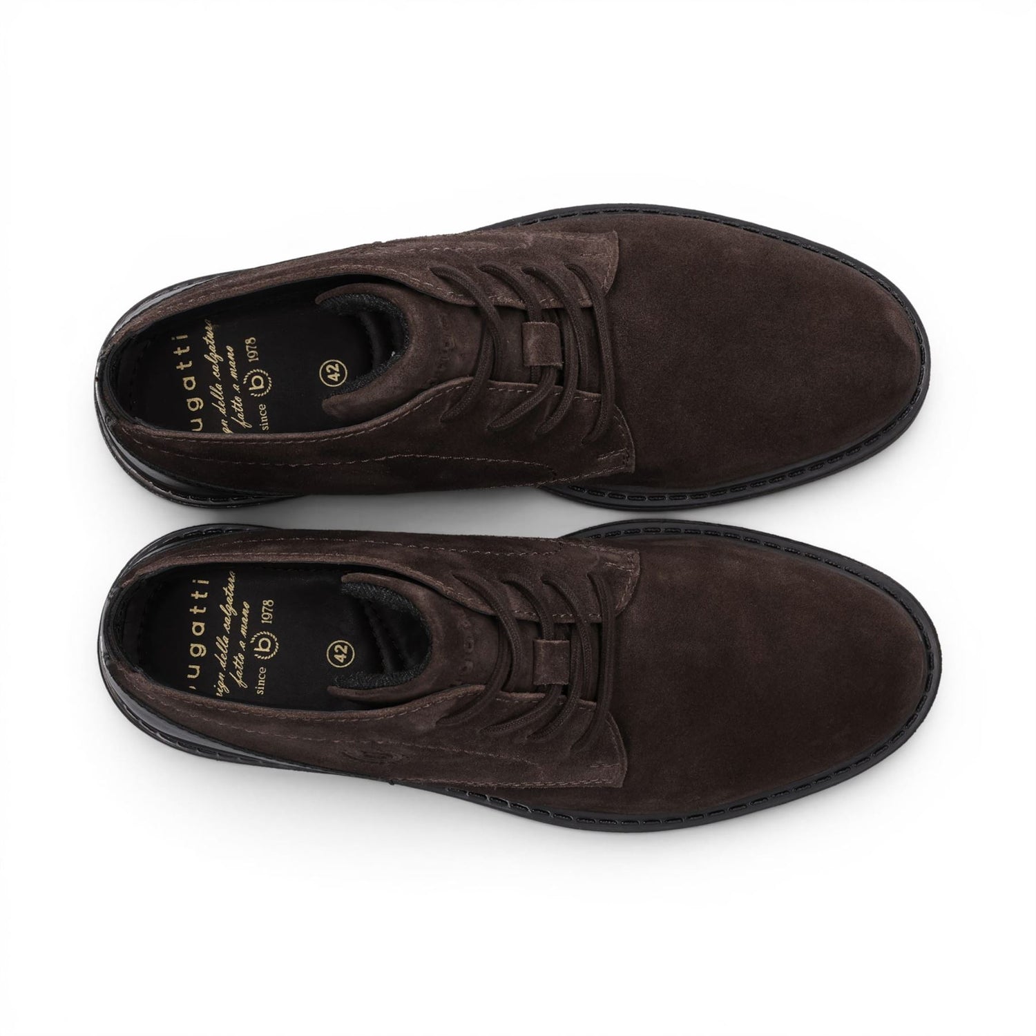 Bugatti Mens Dark Brown Suede Leather Lace-up Desert Ankle Boots - Lota