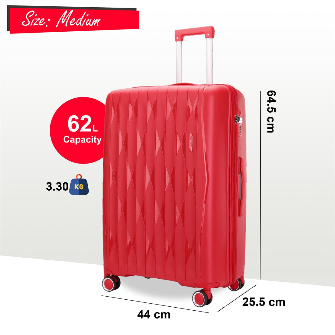 Burnaby Medium Hard Shell Suitcase in Red