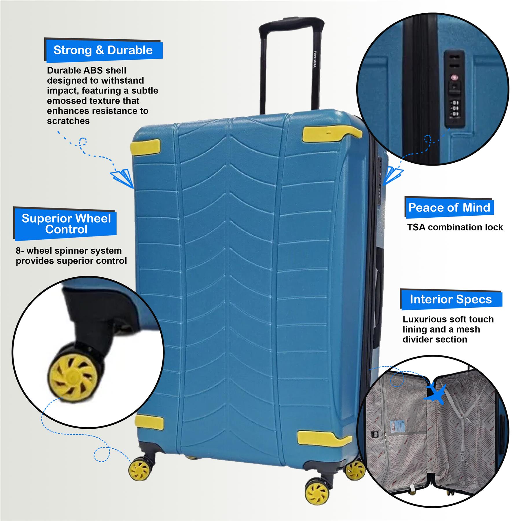Hard Shell Luggage Travel Suitcase Set