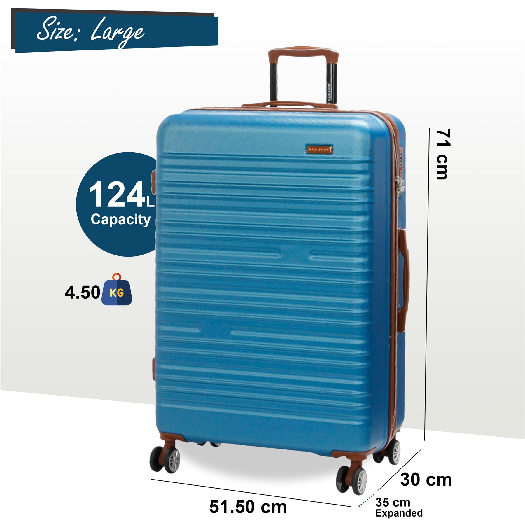 Armidale Large Hard Shell Suitcase in Blue