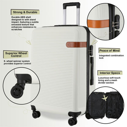 Calgary Medium Hard Shell Suitcase in Cream