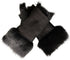 Womens Shearling Mittens Fingerless Cuffs Toscana Suede Sheepskin Fur - Upperclass Fashions 