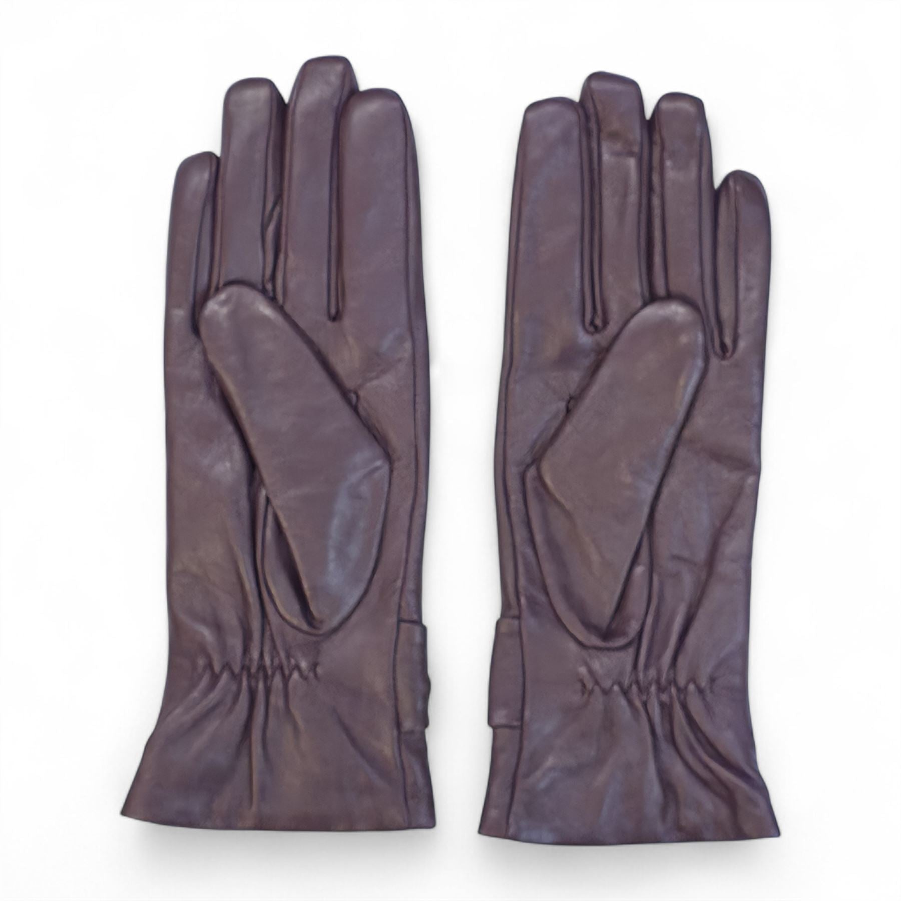 Womens Italian Leather Winter Bow Design Soft Wool Lining Gloves - L-GLV-401