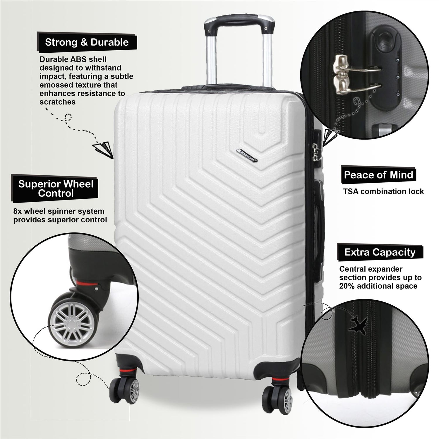 Bega Cabin Hard Shell Suitcase in White