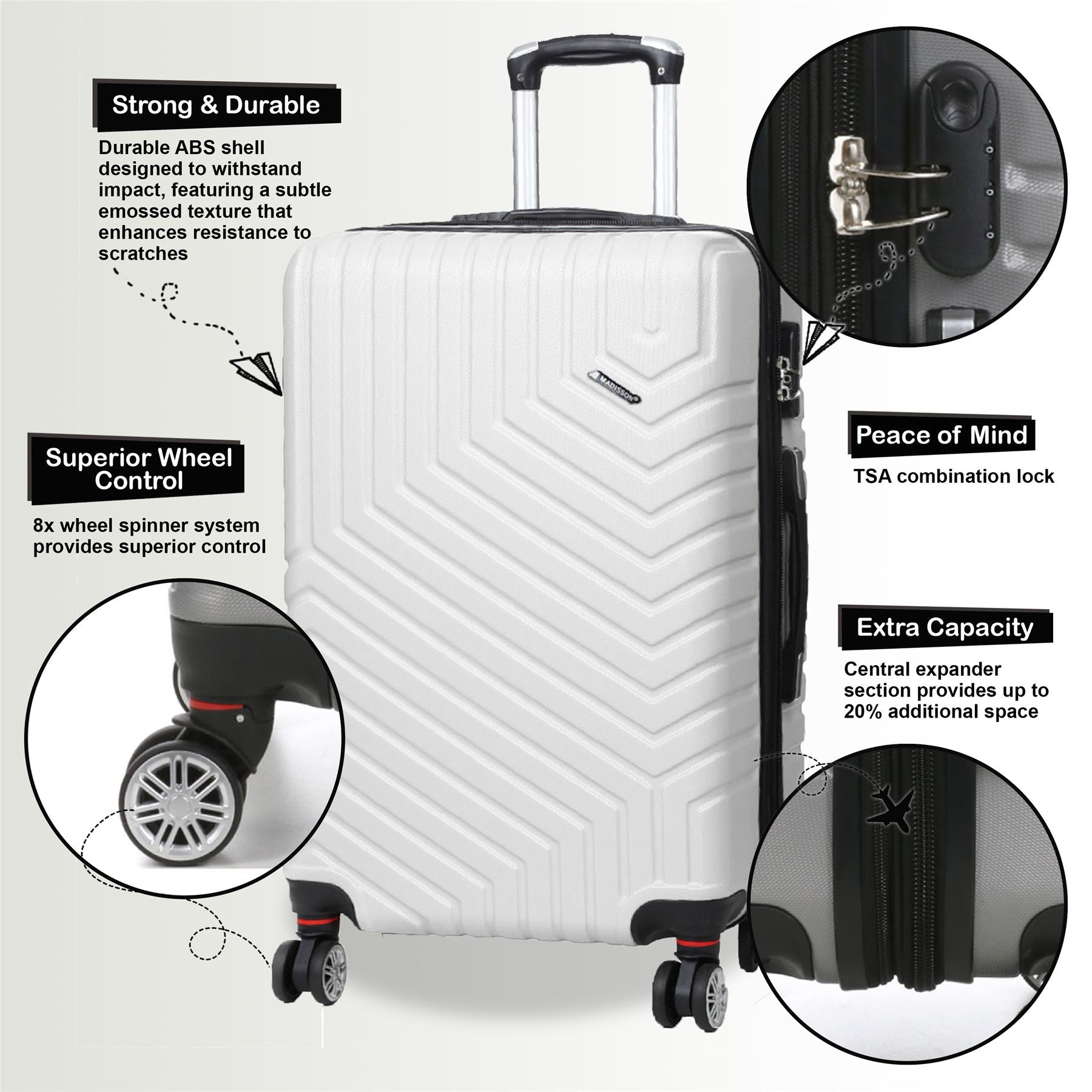 Bega Cabin Hard Shell Suitcase in White