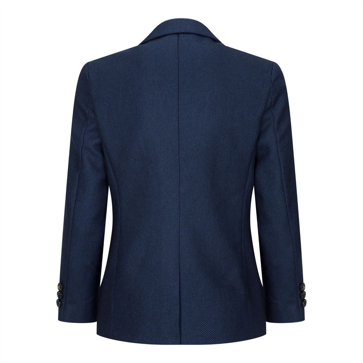 Boys 3 Piece Navy Blue Birdseye Tweed Suit