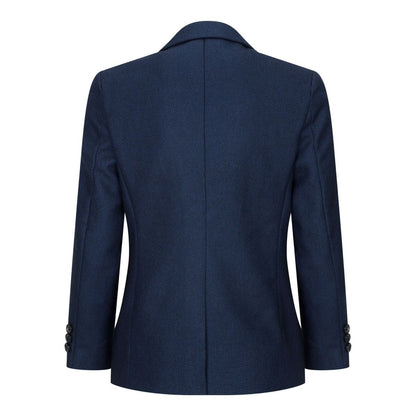 Boys 3 Piece Navy Blue Birdseye Tweed Suit