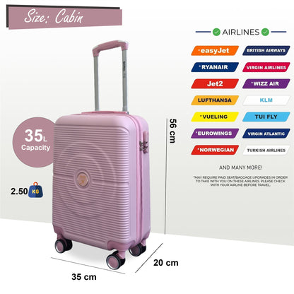 Seto Cabin Hard Shell Suitcase in Pink