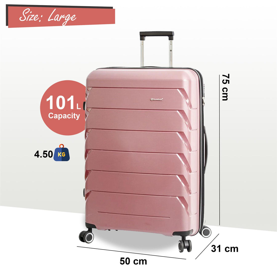 Camden Large Hard Shell Suitcase in Rose Gold