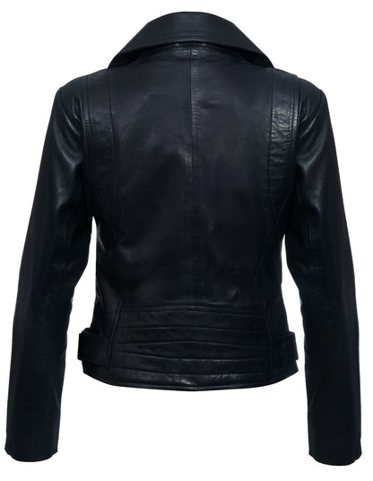 Womens Vintage Leather Biker Jacket-Luton