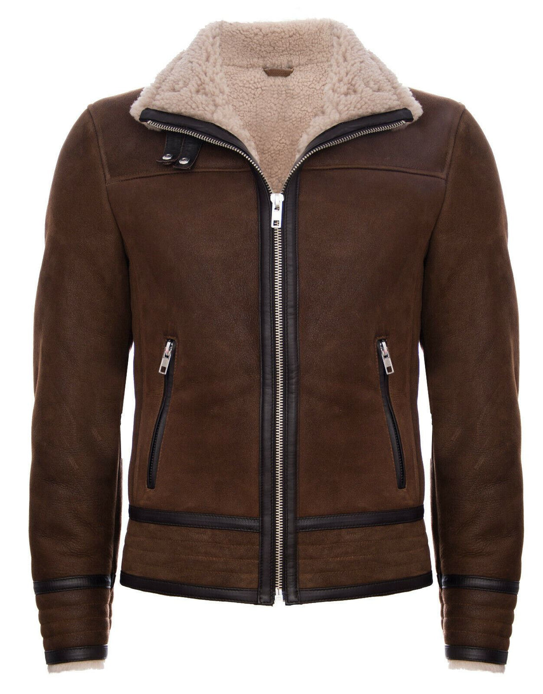 Mens Rero Sheepskin Leather Biker Jacket-Helmsley