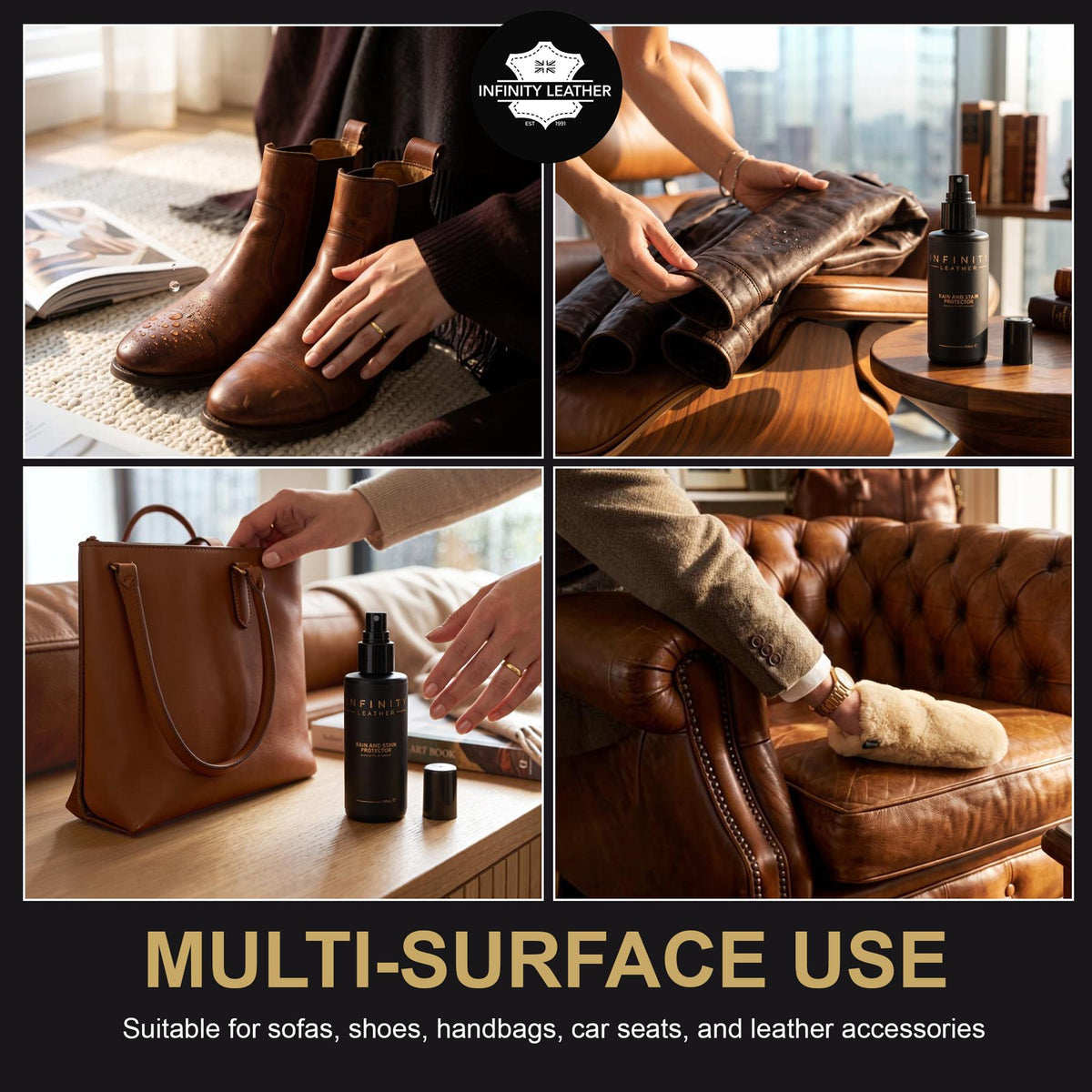 Waterproof Rain &amp; Stain Spray for Leather &amp; Suede Protector
