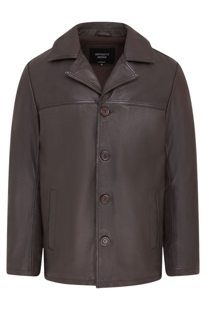 Men’s 4 Button Italian Leather Blazer Jacket - Loxton