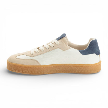 Tamaris Men’s Off White Leather Red Stripe Trainer Sneaker Shoes