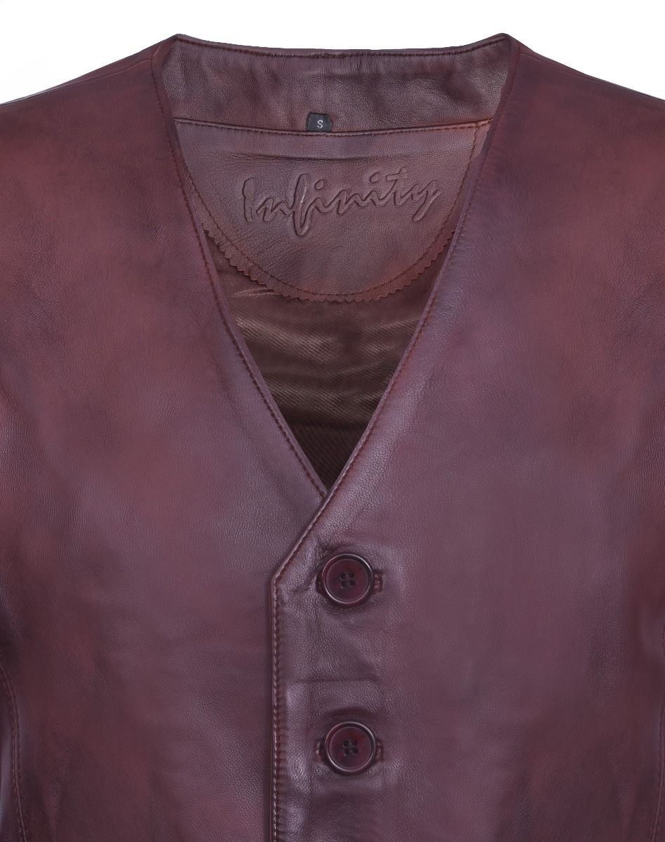 Mens Classic Leather Waistcoat-Grantham
