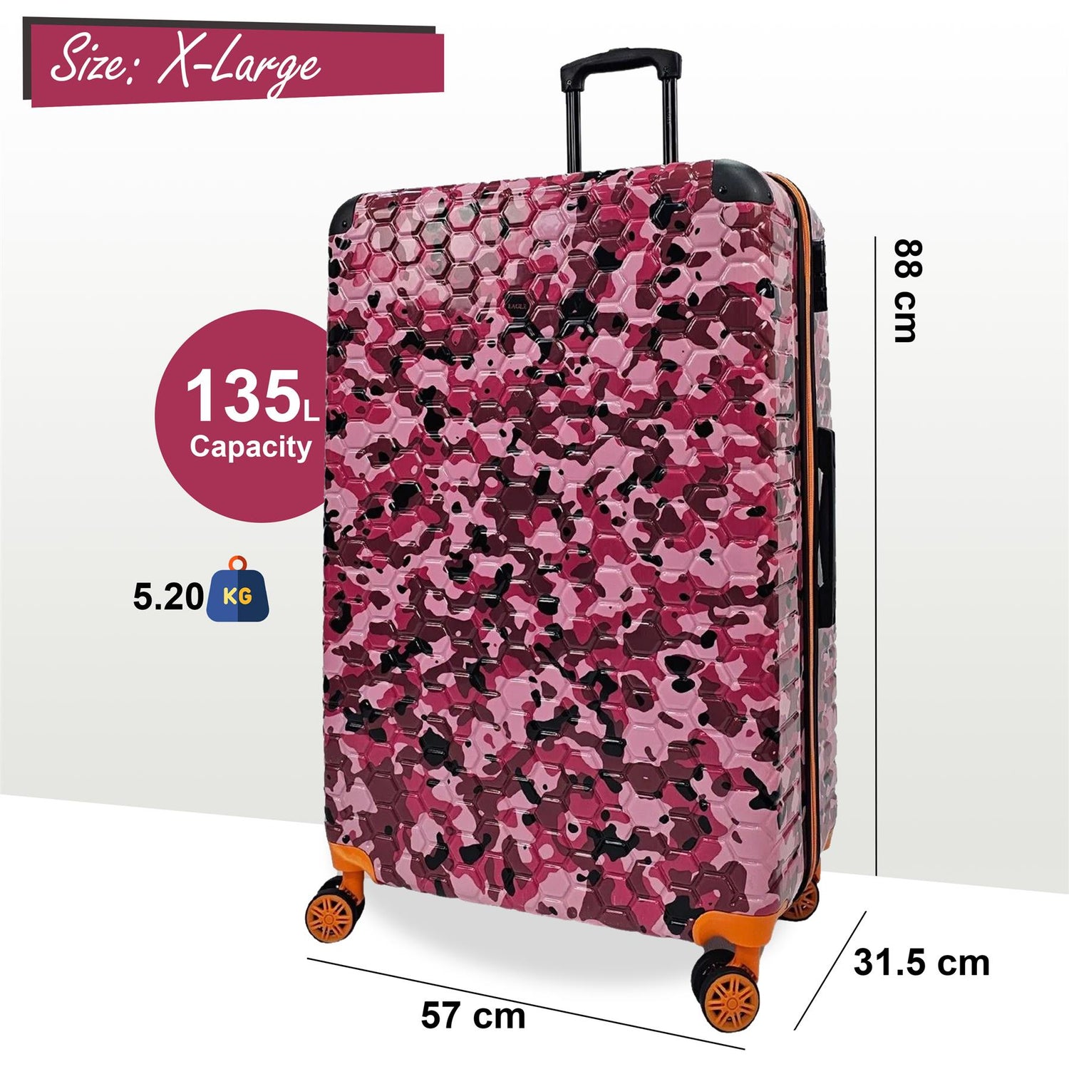 Hardshell Camo Robust ABS Suitcase Set