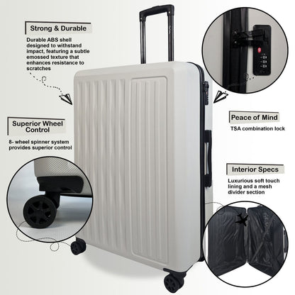 Cullman Large Hard Shell Suitcase in White