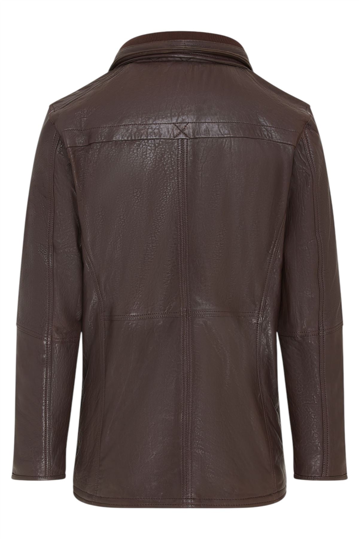 Mens Warm Mid-Length Leather Biker Coat - Sikander