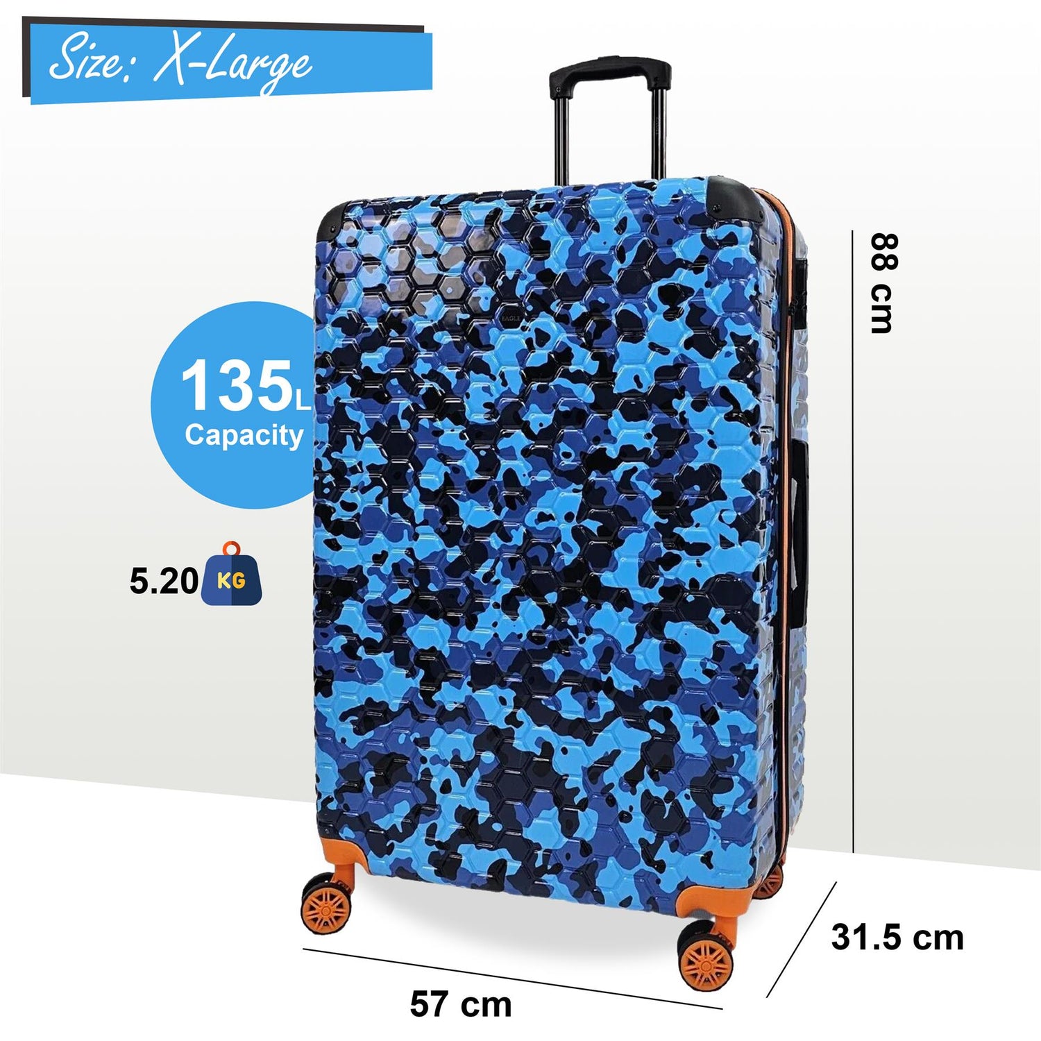 Hardshell Camo Robust ABS Suitcase Set