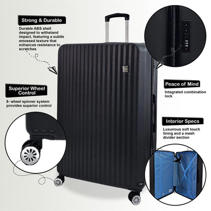 Albertville Extra Large Hard Shell Suitcase in Black
