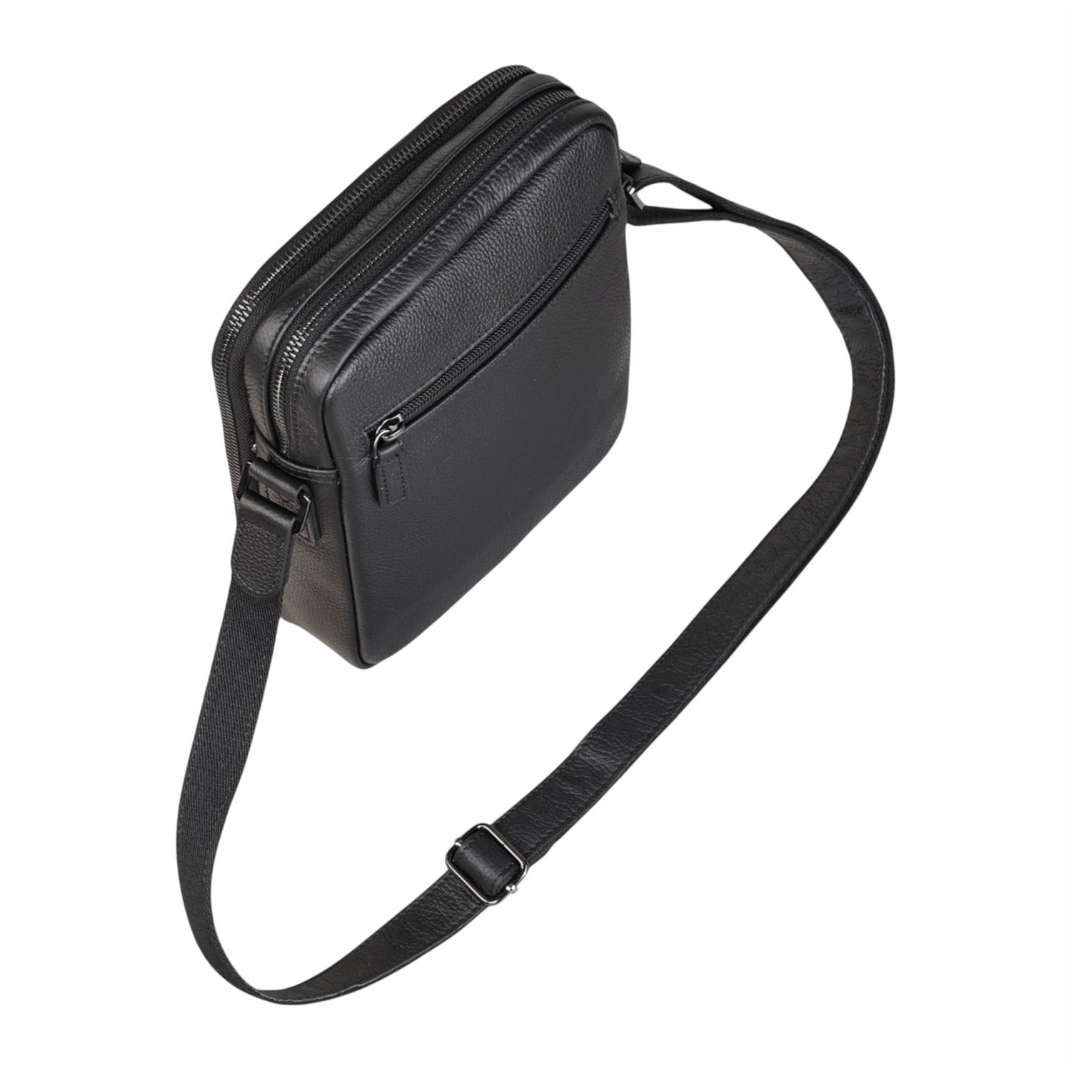 Genuine Leather Black Vintage Messenger Crossbody Travel Bag - Hawthrone
