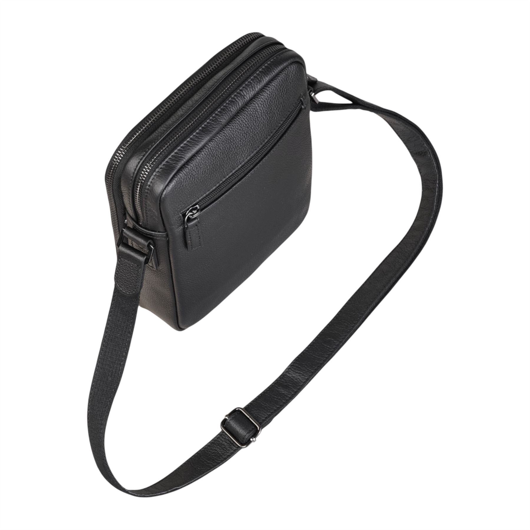 Genuine Leather Black Vintage Messenger Crossbody Travel Bag - Hawthrone