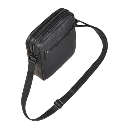 Genuine Leather Black Vintage Messenger Crossbody Travel Bag - Hawthrone