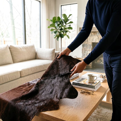 Natural Cow Real Leather Cowhide Hairon Rug