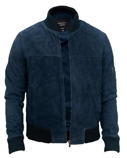 Mens Suede MA-1 Bomber Jacket-Cosham