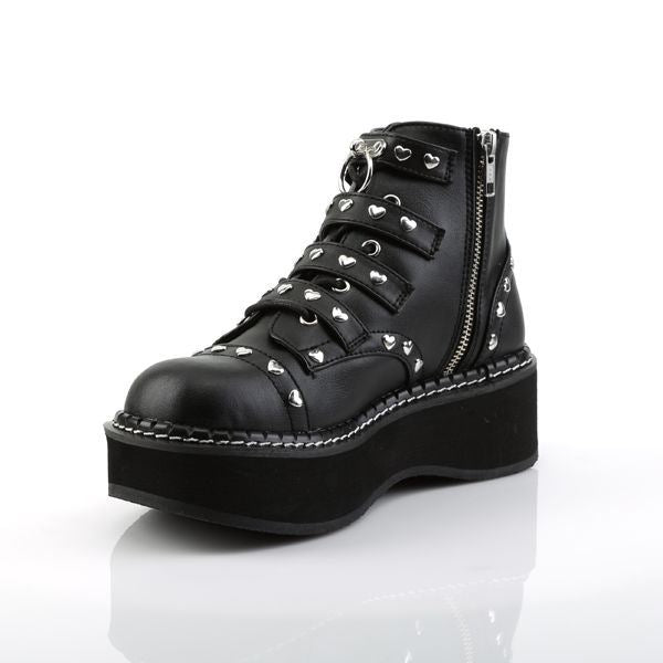 Demonia Emily 315 Black Studded Ankle Boots