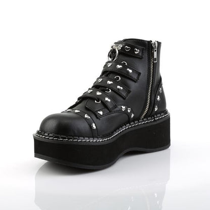 Demonia Emily 315 Black Studded Ankle Boots