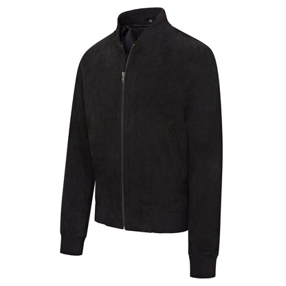 Mens Soft Goat Suede MA-1 Varsity Bomber Jacket  - Uxbridge