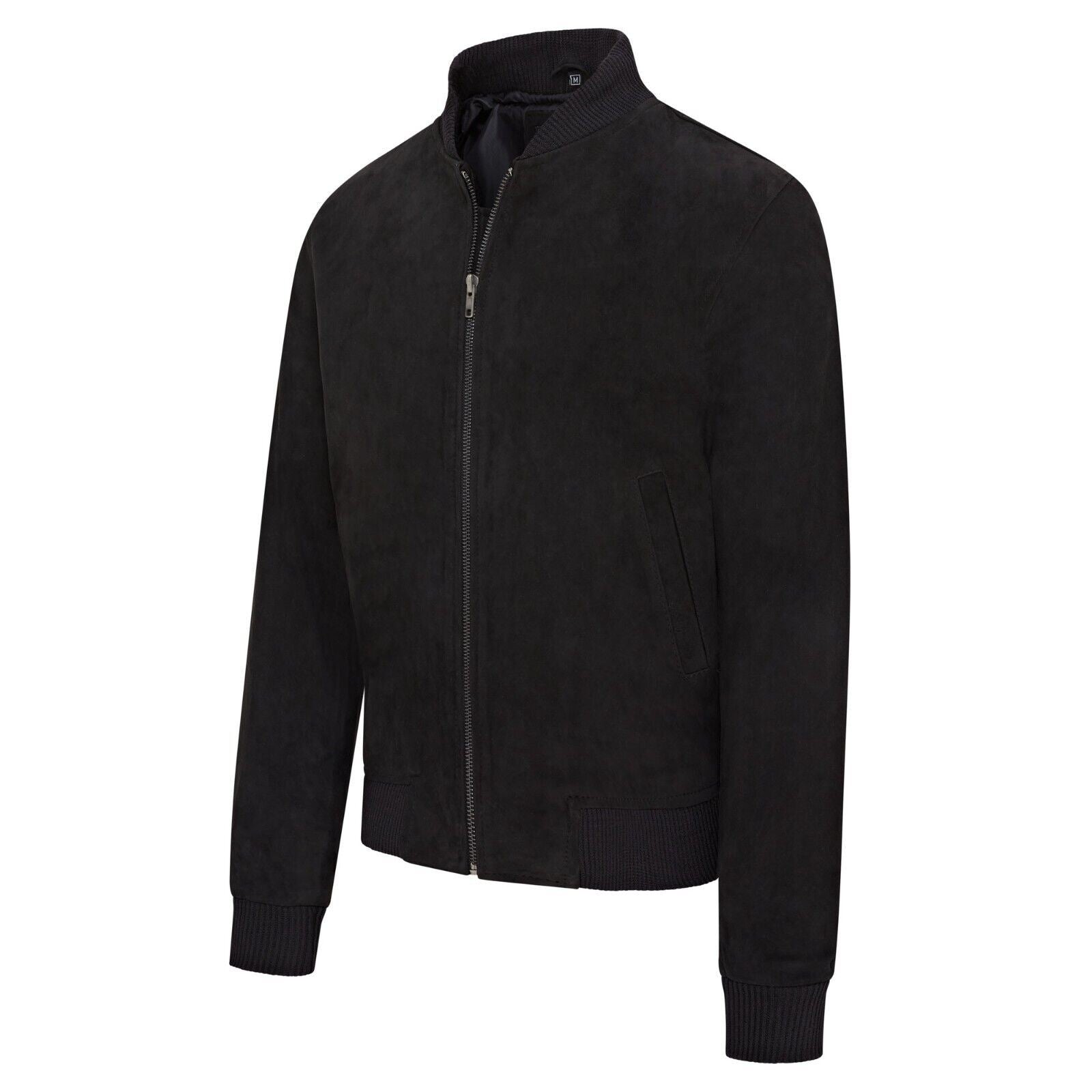 Mens Soft Goat Suede MA-1 Varsity Bomber Jacket - Uxbridge