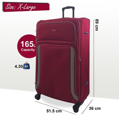 Ashland Extra Large Soft Shell Suitcase in Burgundy