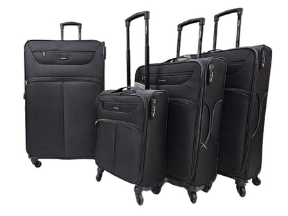 Baileyton Set of 4 Soft Shell Suitcase in Black