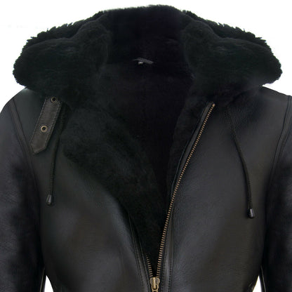 Mens B3 Hooded Sheepskin Flying Jacket-Harwich