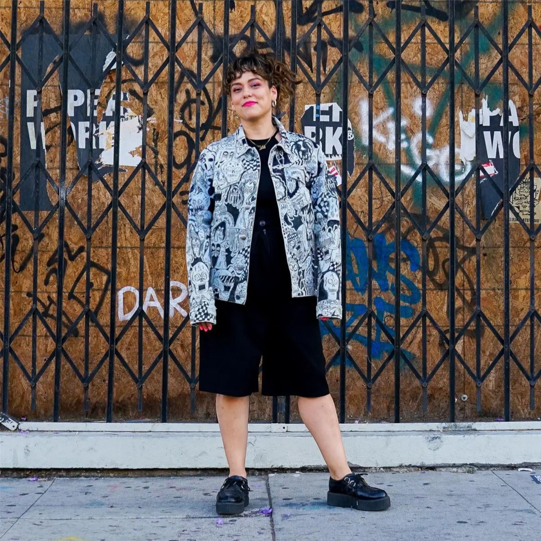 TUK Viva High Creeper Black Leather Platform Lace-Up Goth Shoes - AV6802