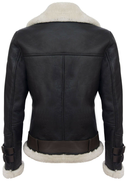 Mens Winter Sheepskin Leather Biker Jacket-Hayle - Upperclass Fashions 